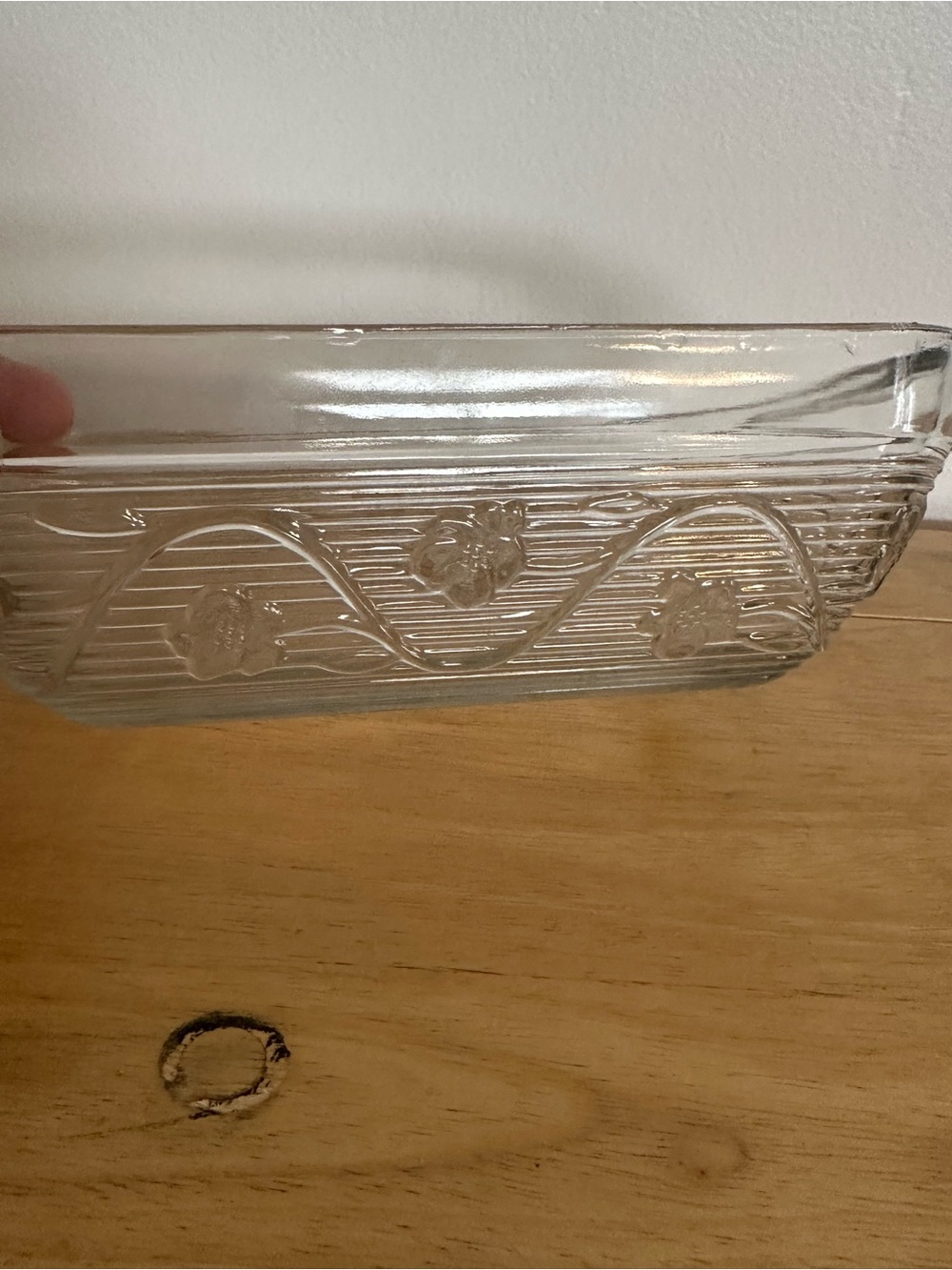 Clear Embossed Glass Loaf Pan